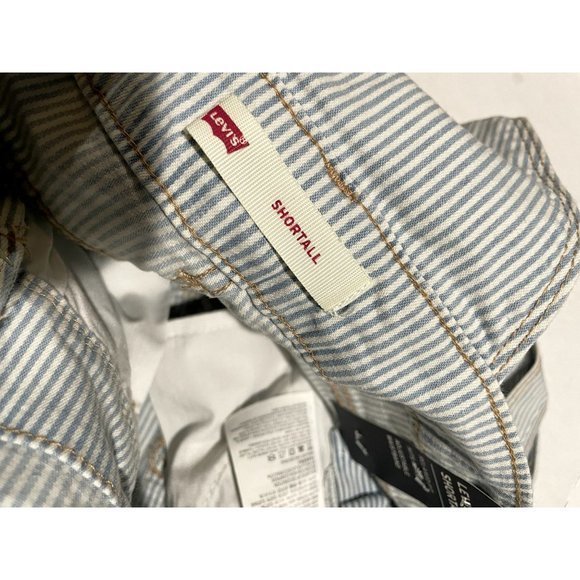 NWT Levi’s Girl’s Stripe Denim Overalls Size 7 Regular D1 - Picture 5 of 6